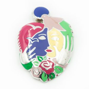 Estate Sterling Silver and Enamel Free Willy Pendant by Hartino