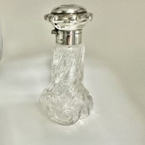 Wrythen Glass and Sterling Silver Perfume Bottle