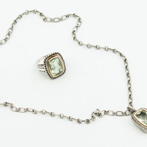 Estate Vintage Green Serpentine Necklace