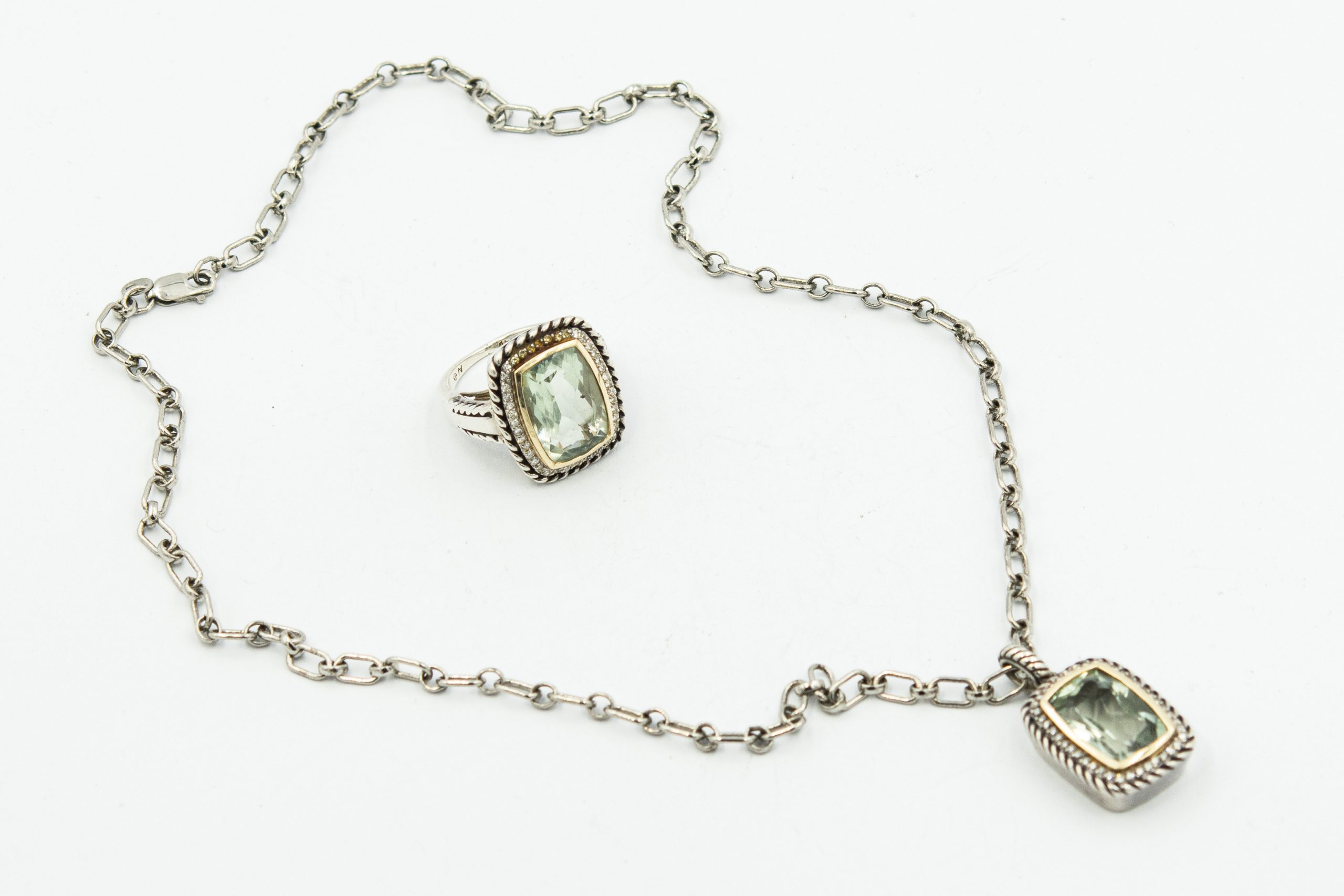 Estate Vintage Green Serpentine Necklace