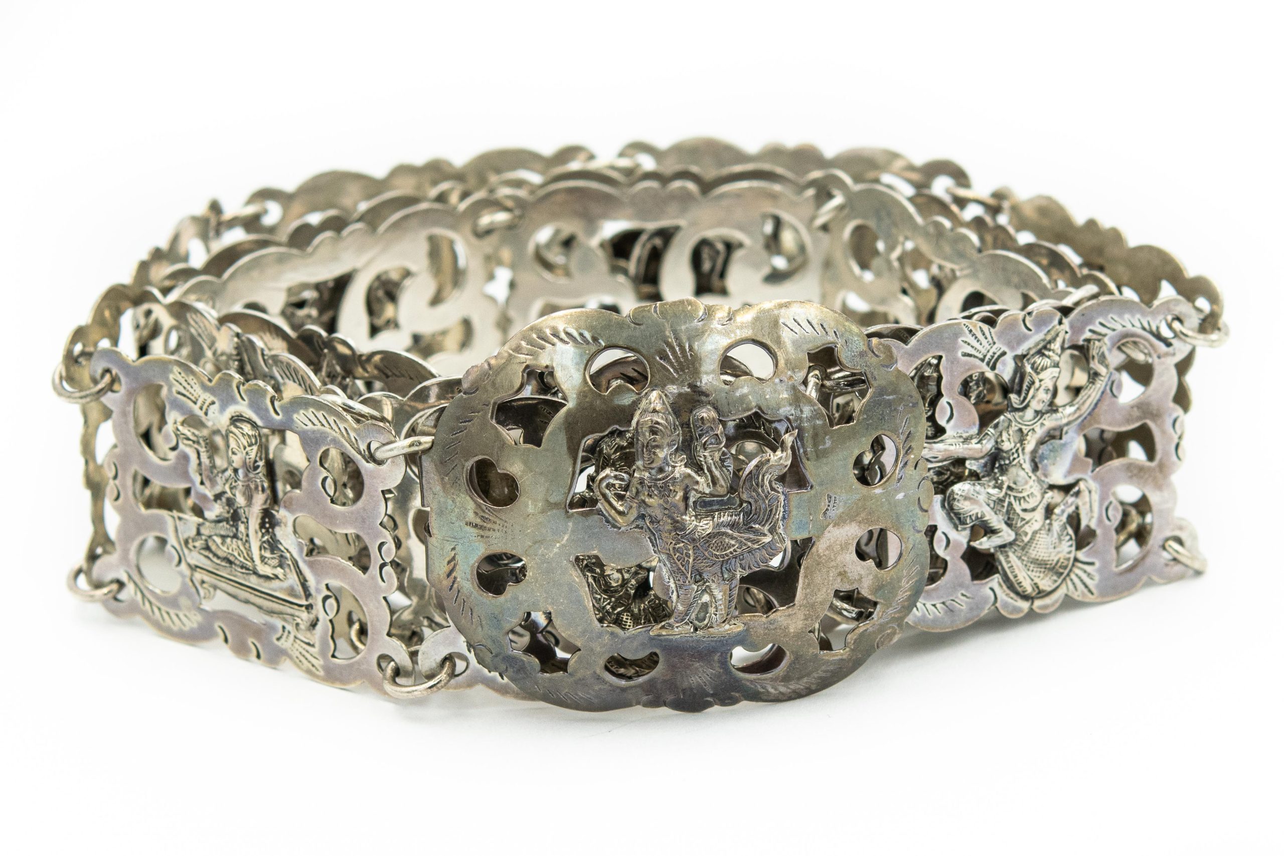 Unusual Estate Sterling Silver Siam Thai Belt