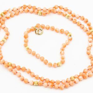 Estate Gold Filled Bead Necklace and Bracelet