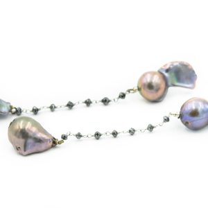 Estate Cultured Black Pearl Ear Pendants