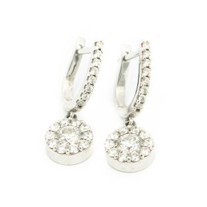Estate White Gold and Diamond Earrings By Hearts On Fire