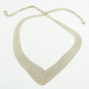 Estate Elsa Peretti Tiffany & Co Sterling Silver Mesh Bib Necklace