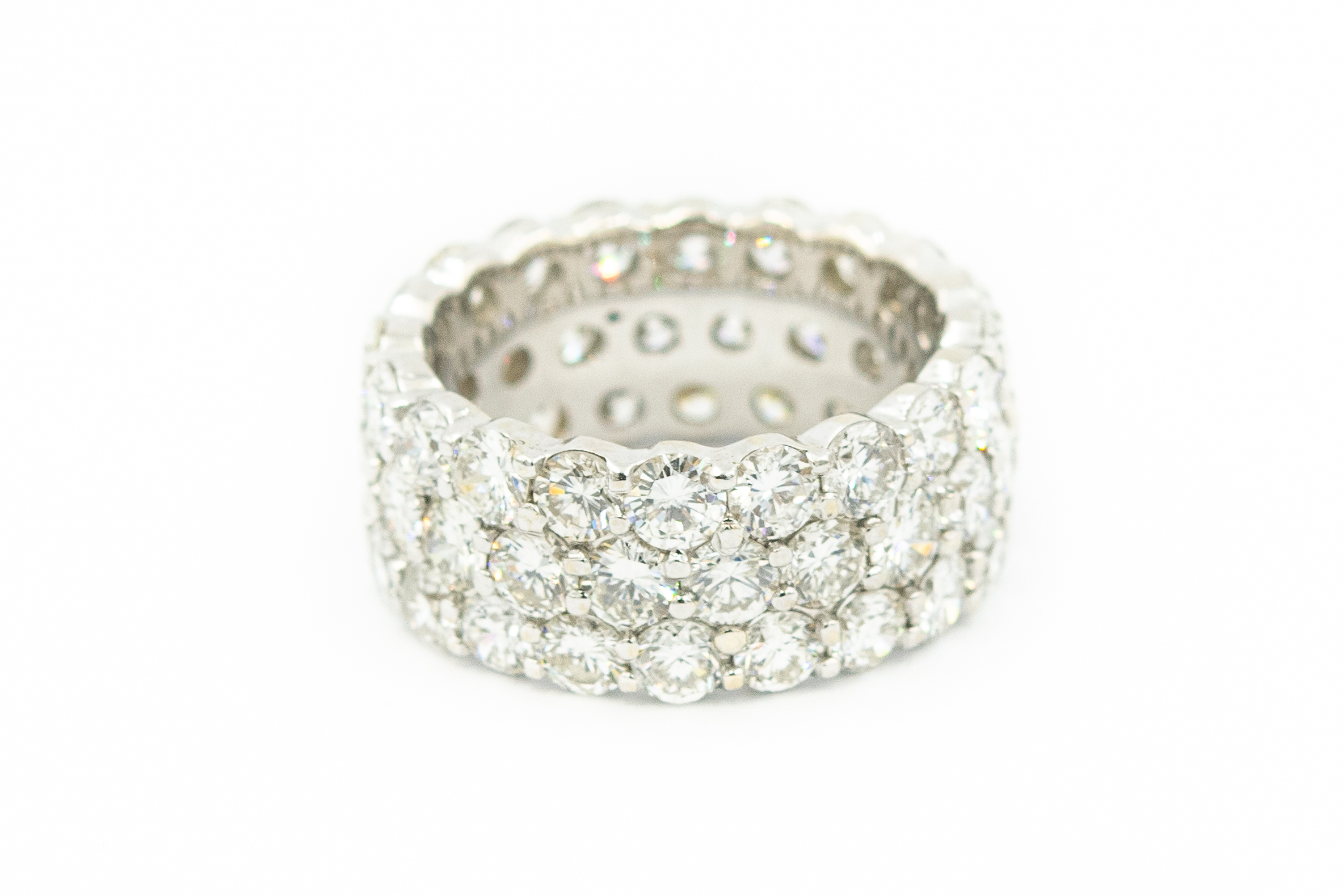 Estate White Gold and Diamond Triple Row Eternity Ring