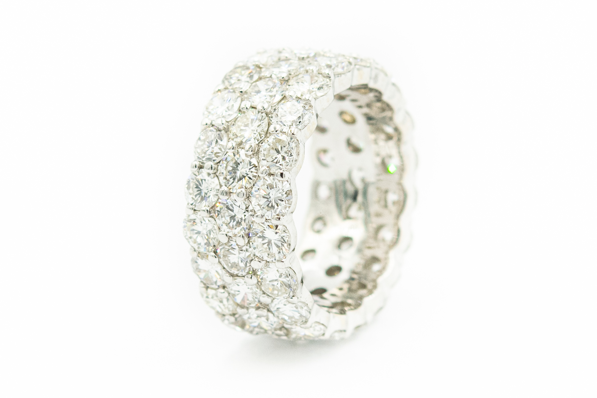 Estate White Gold and Diamond Triple Row Eternity Ring