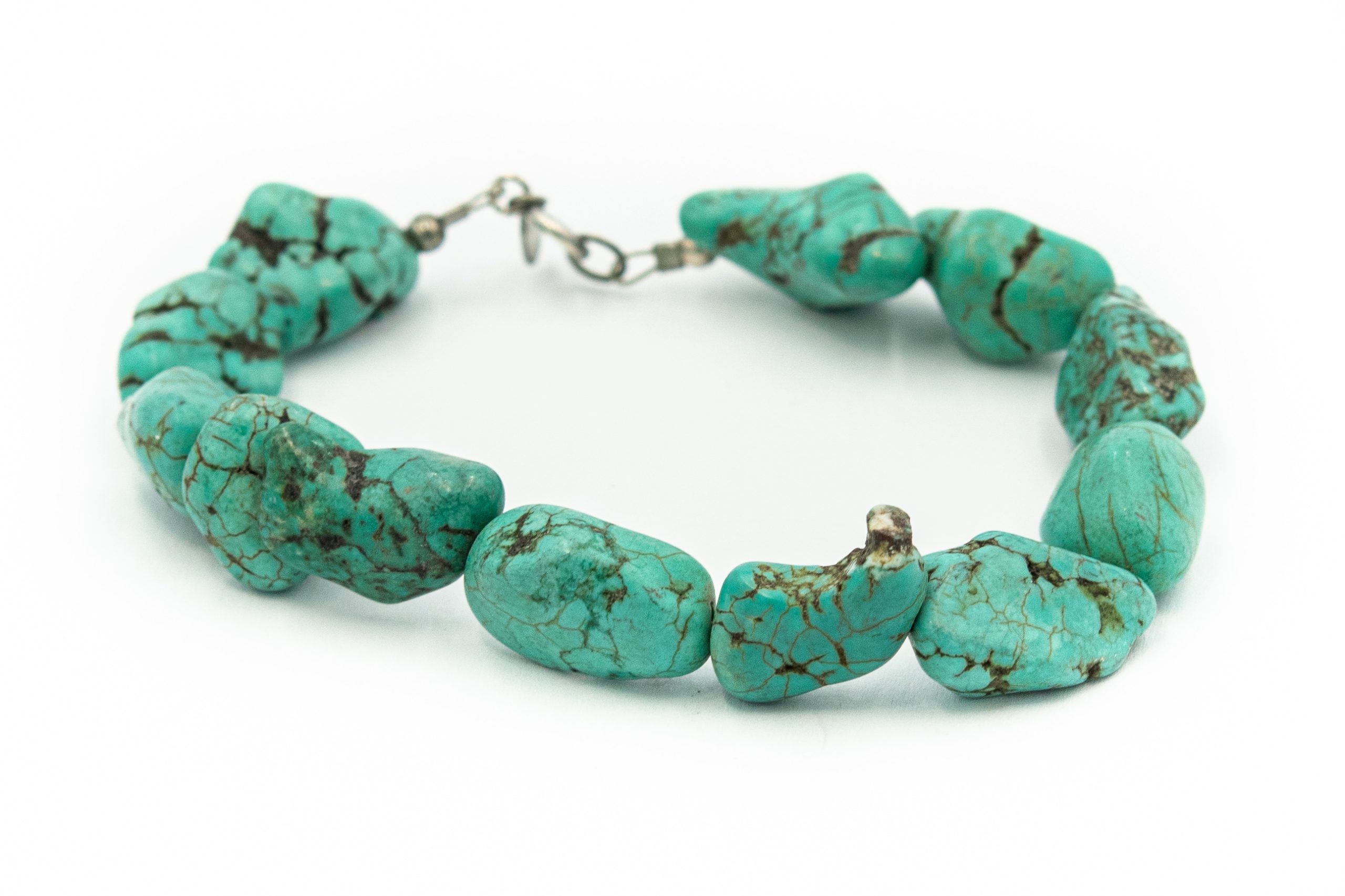Estate Native American Turquoise Nugget Bracelet