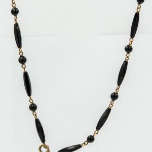 Estate Victorian Yellow Gold and Onyx Necklace