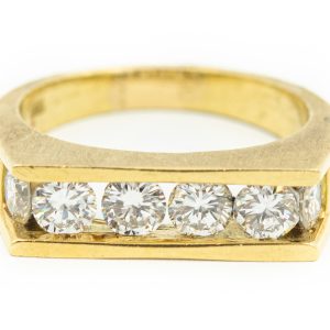 Estate Vintage Gold and Diamond Ring Band by Kurt Wayne