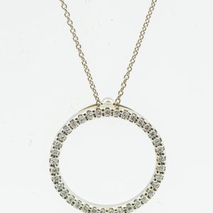 Estate White Gold Diamond Circle Of Life Pendant/Necklace by Roberto Coin