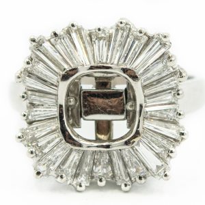 Estate Platinum and Diamond Semi Mount Ring/Pendant and Earrings Suite