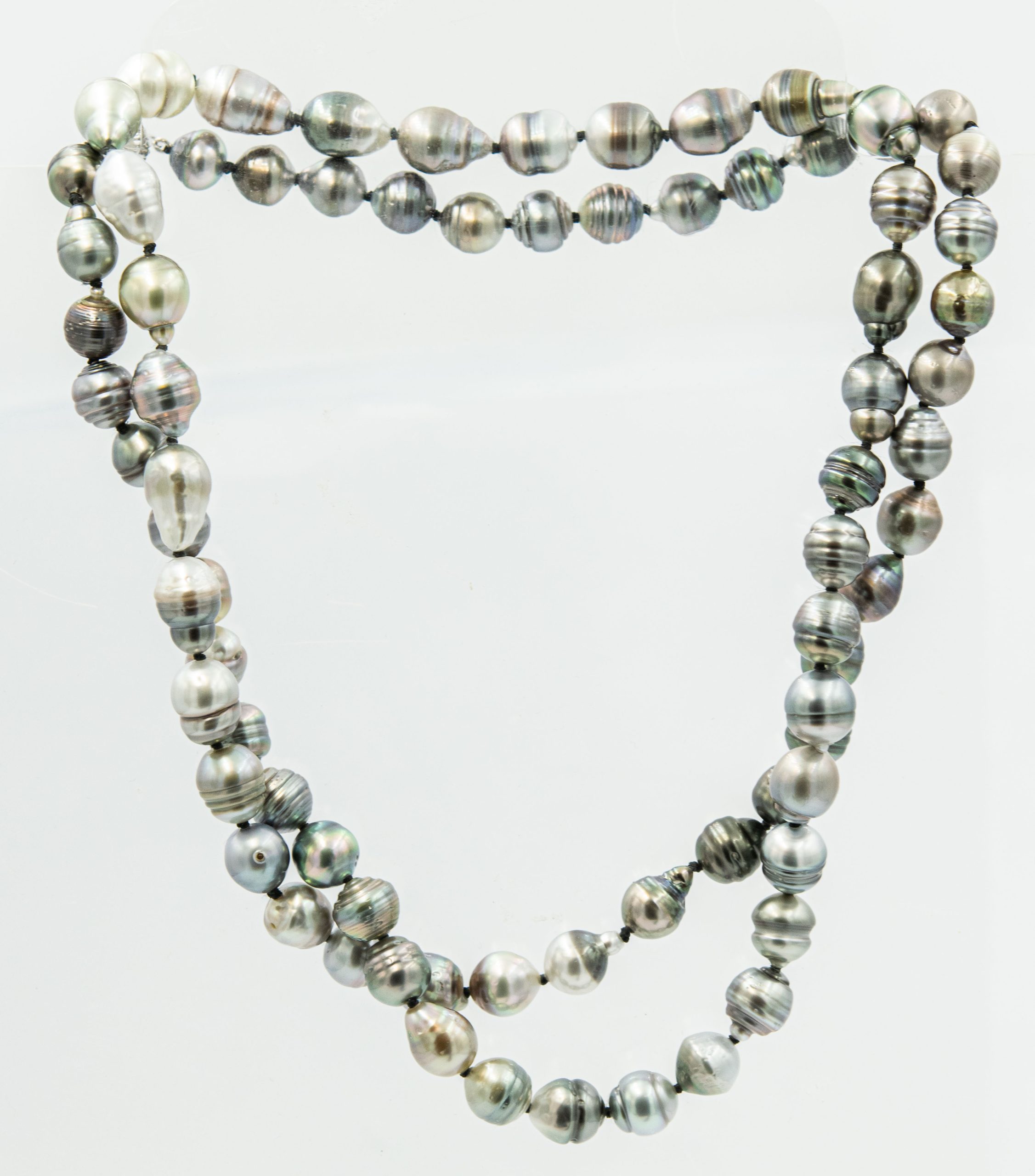 Estate Opera Length Baroque Cultured Pearl Peacock Necklace