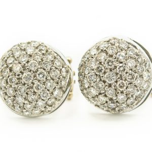 Estate White Gold and Diamond Earrings