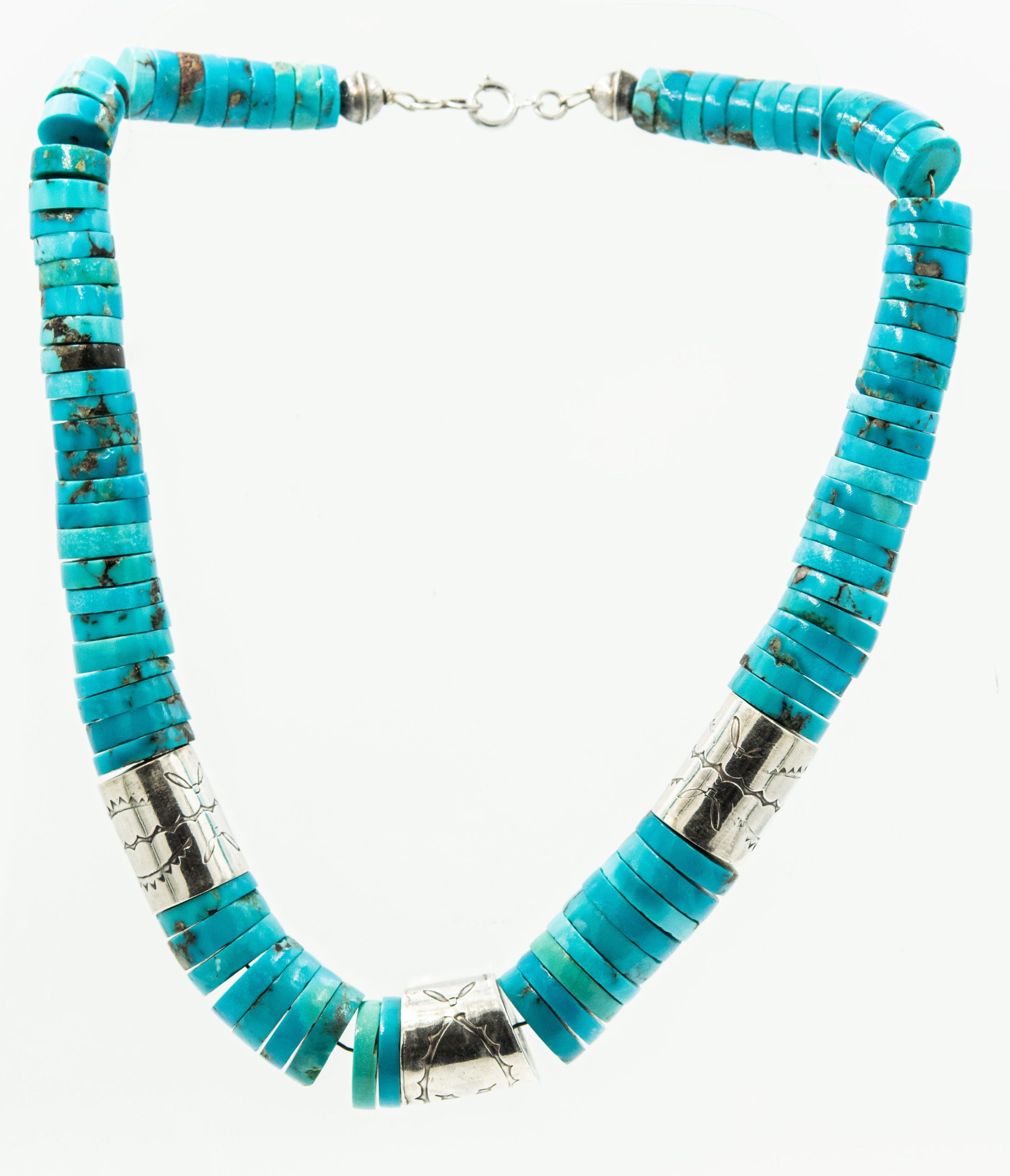 Estate Sterling Silver and Turquoise Necklace