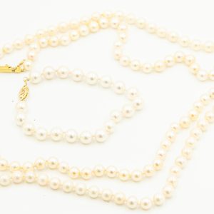 Estate Pearl Two Necklaces and Bracelet Suite