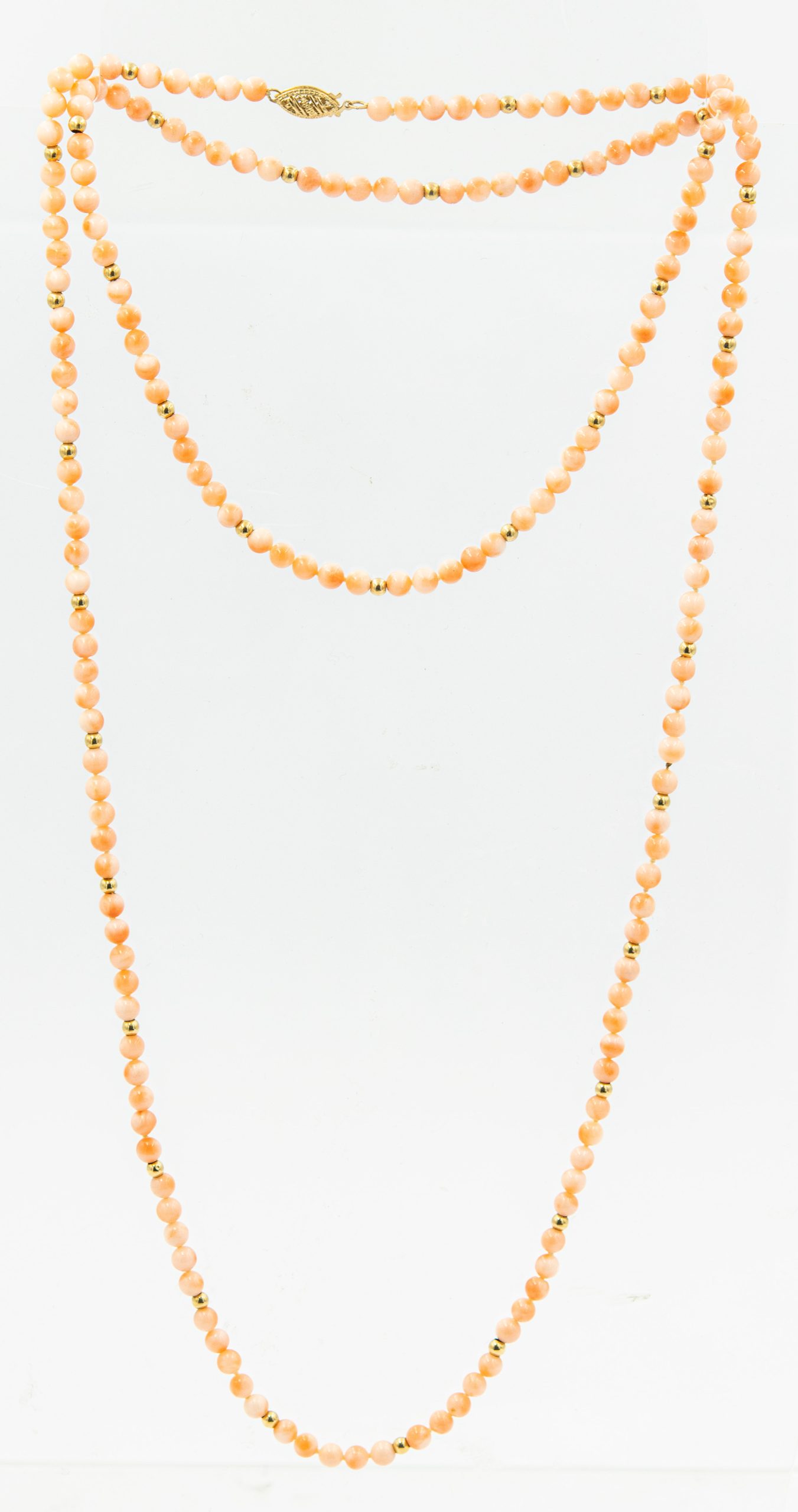 Estate Opera Length Beaded Coral Necklace