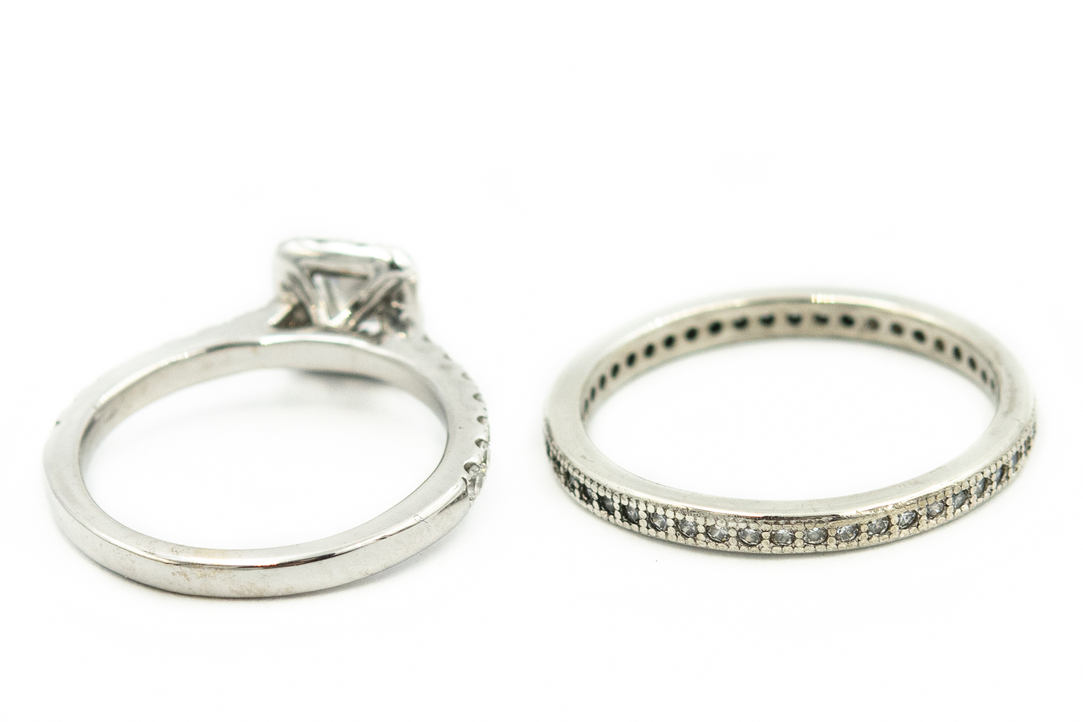 Estate White Gold and Diamond Engagement and Wedding Ring Set