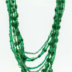 Estate Yellow Gold and Multi Strand Bead Necklace