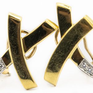 Estate Vintage "X" Kiss Earrings by Paloma Picasso for Tiffany & Co Circa 1988