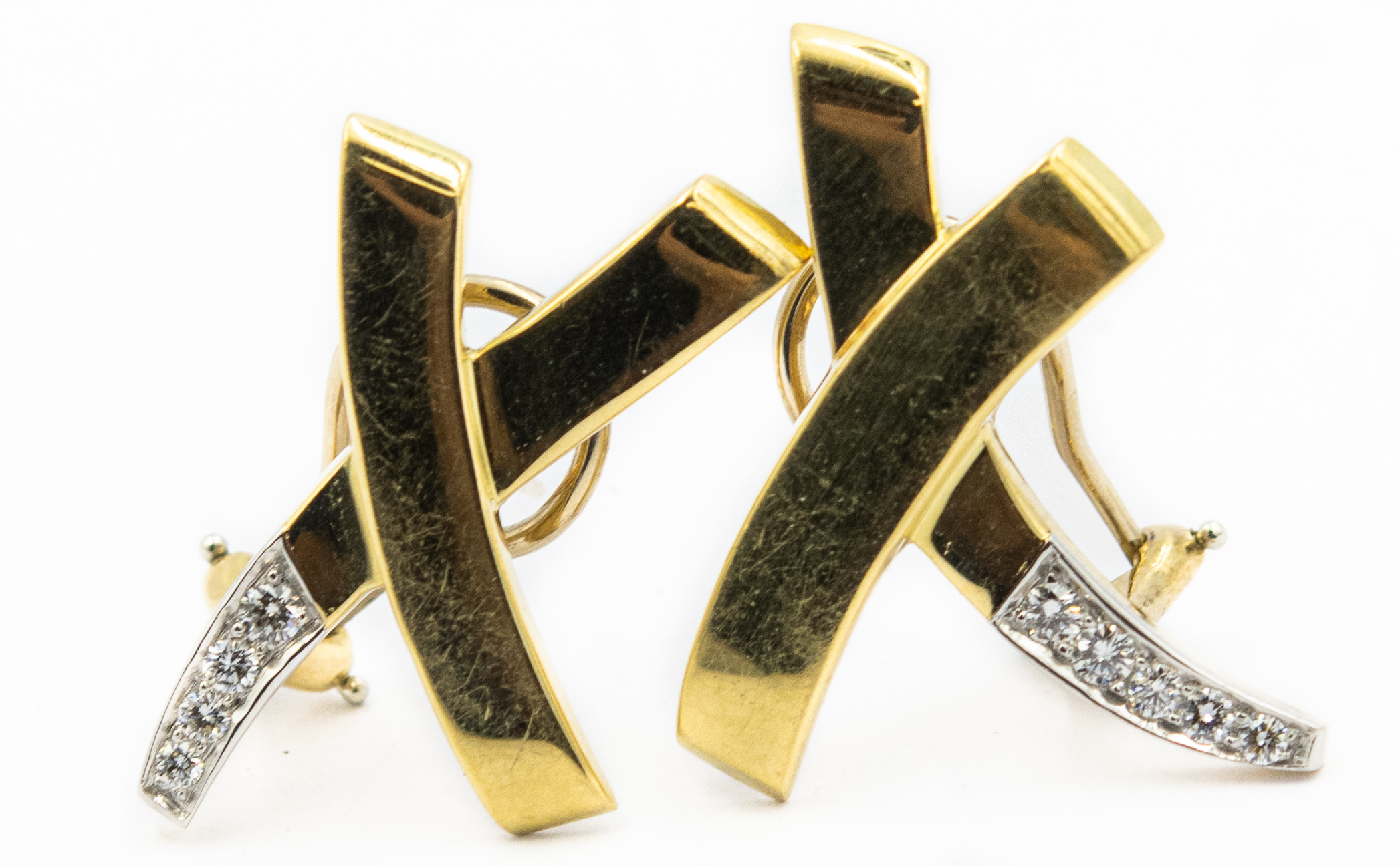 Estate Vintage "X" Kiss Earrings by Paloma Picasso for Tiffany & Co Circa 1988