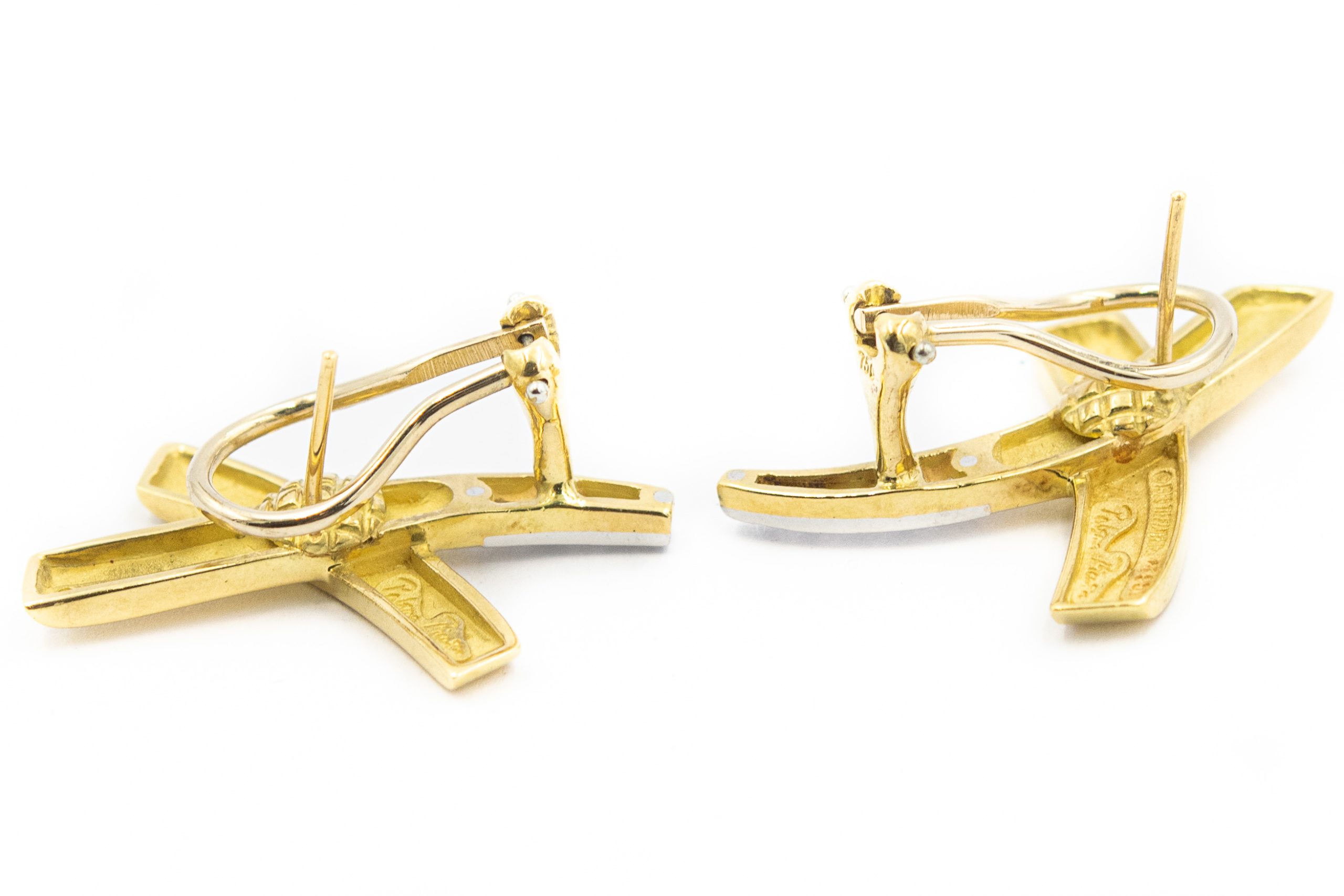 Estate Vintage "X" Kiss Earrings by Paloma Picasso for Tiffany & Co Circa 1988