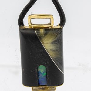 Estate Unusual Designers Black Opal Rutilated Quartz Necklace By S. Walters