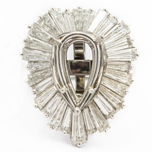 Estate Platinum and Diamond Semi Mount Ring