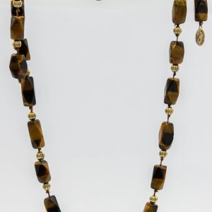 Estate Vintage Tigers Eye Tumbled Bead Necklace