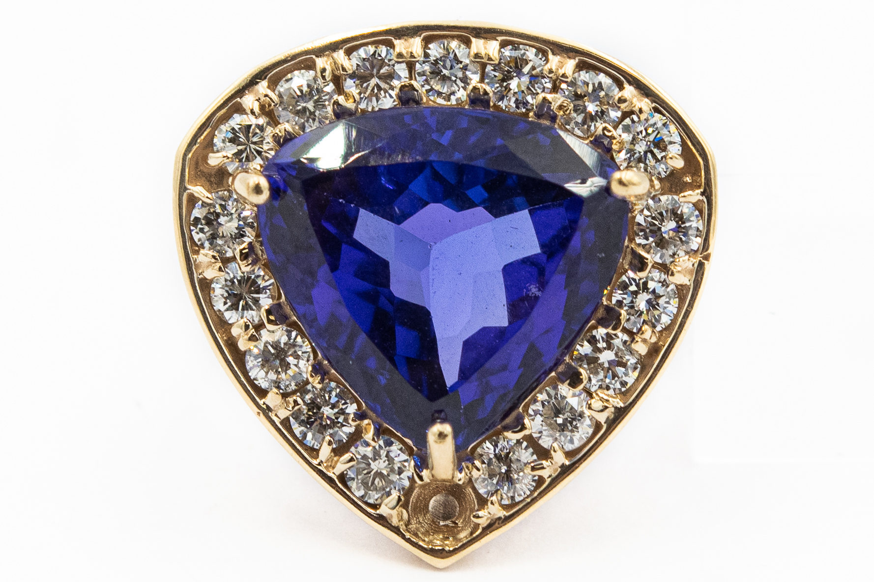 Estate Yellow Gold Diamond and Tanzanite Ring