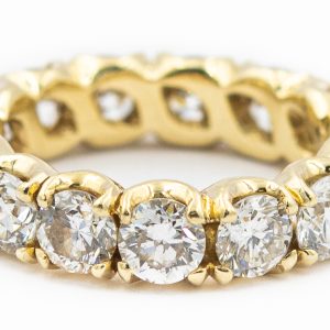 Estate Yellow Gold and Diamond Eternity Ring