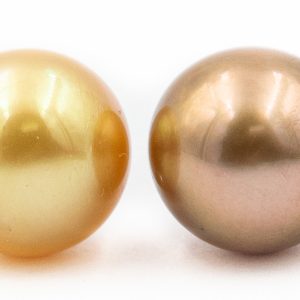 Estate Yellow Gold Diamond and South Sea Cultured Pearl Day/Night Ear Pendants