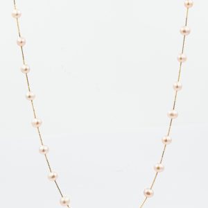 Estate Sectional Yellow Gold and Pearl Necklace