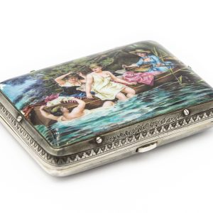 Estate Silver Austrian-Hungarian Enamel Box