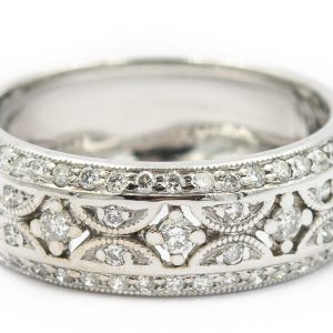 Estate White Gold and Diamond Wedding Band Designed by Neil Lane