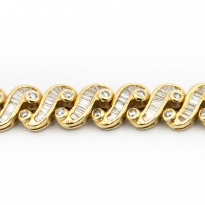 Estate Yellow Gold and Diamond Bracelet