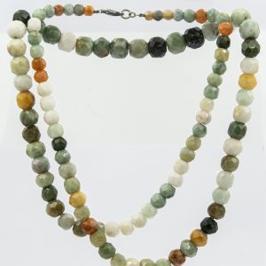 Estate Multi-Colored Faceted Jade Bead Necklace
