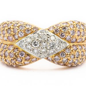 Estate Gold and Fancy Pink Diamond Ring
