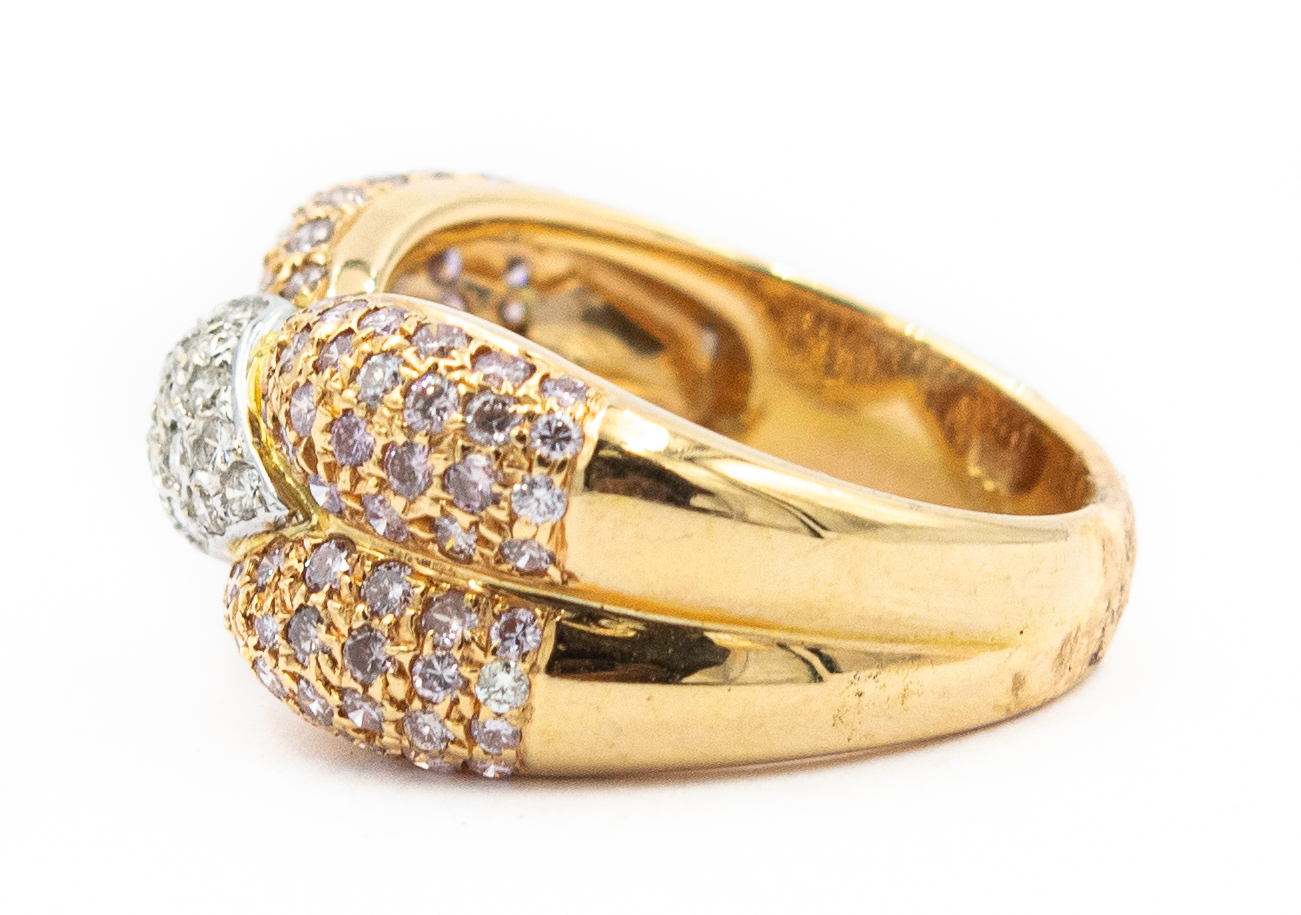 Estate Gold and Fancy Pink Diamond Ring