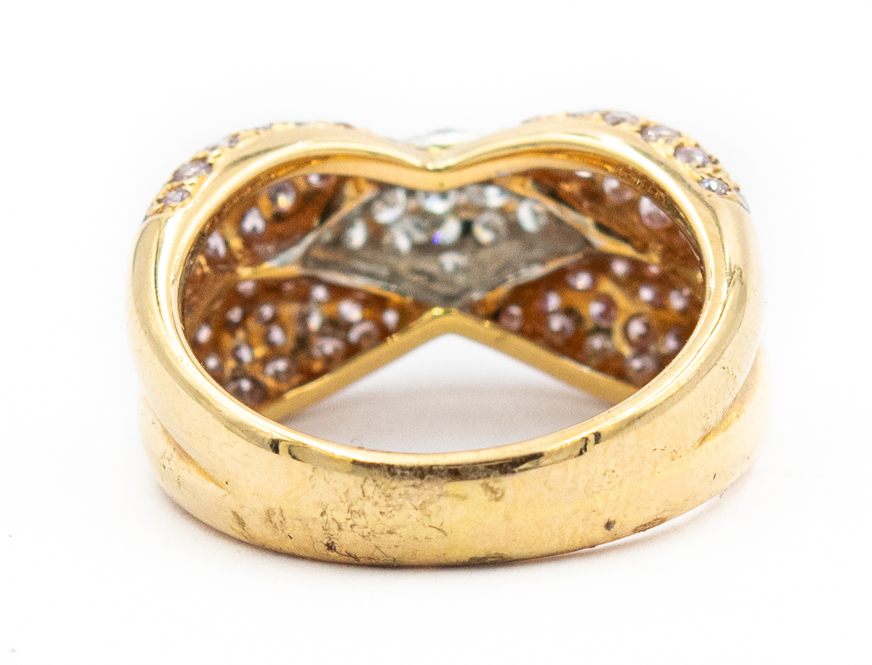 Estate Gold and Fancy Pink Diamond Ring