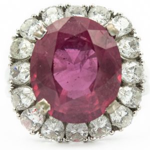 Vintage Natural Oval Fancy Colored Sapphire and Diamond Ring AGL Report No. 1133446