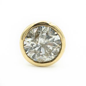 Estate Yellow Gold Diamond Stud Earring