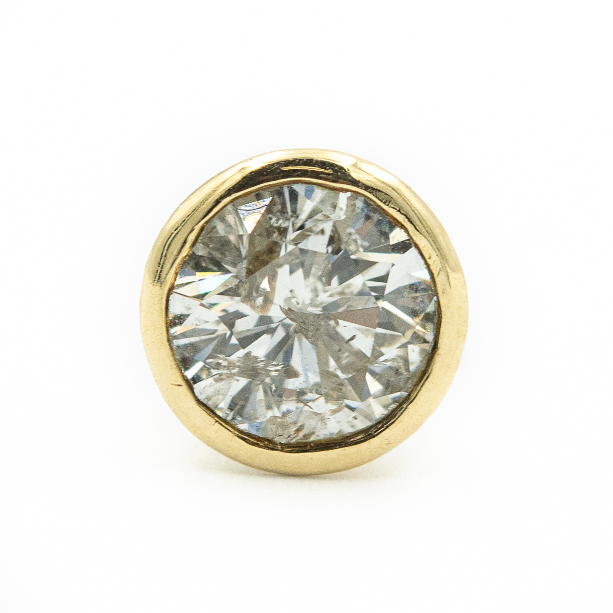 Estate Yellow Gold Diamond Stud Earring