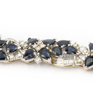 Estate Yellow Gold Diamond and Sapphire Bracelet
