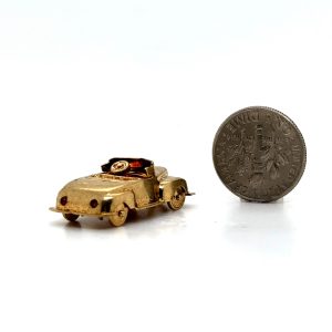Vintage Yellow Gold Movable Classic 1950's Convertible Car Charm