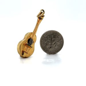 Vintage Yellow Gold Guitar/Mandolin Charm