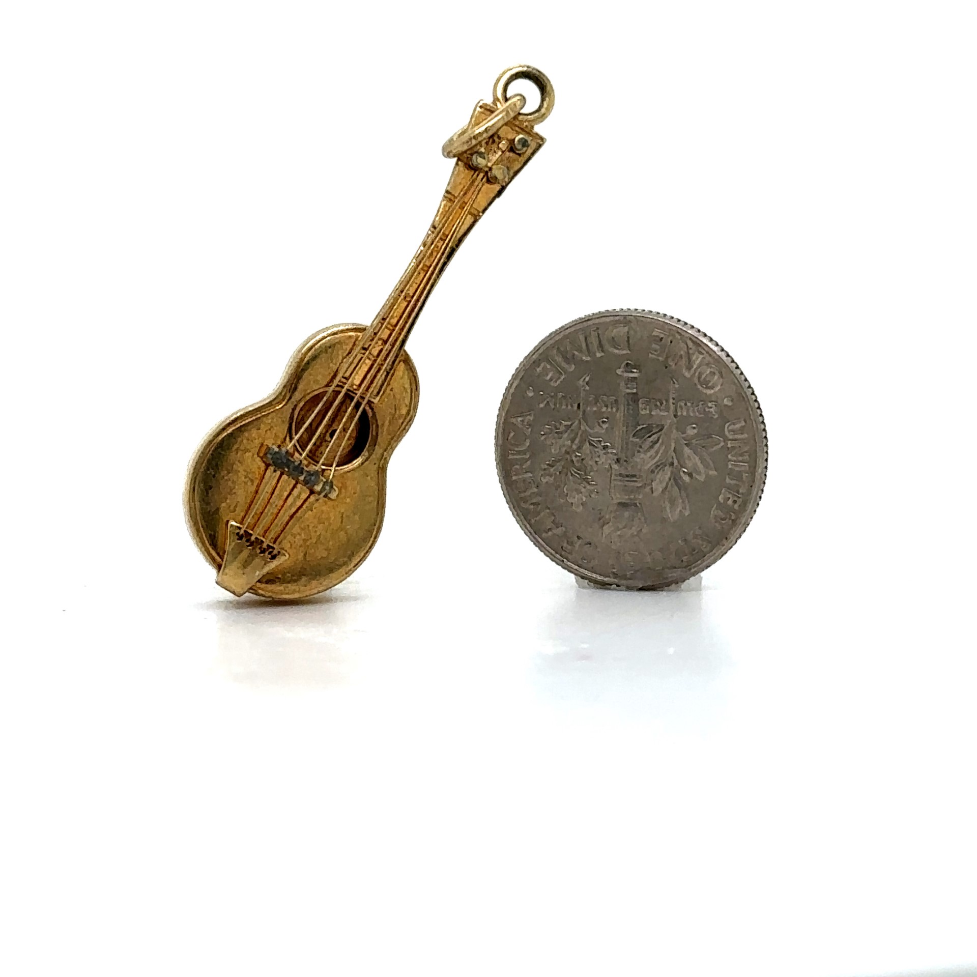 Vintage Yellow Gold Guitar/Mandolin Charm