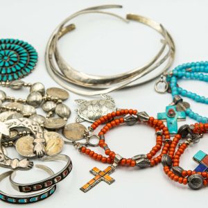 Estate Vintage Collection of (9) Native American Silver Jewelry Pieces