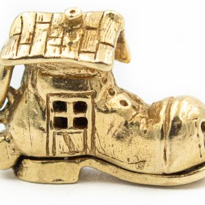 Estate Vintage Movable Yellow Gold Boot/Shoe House Charm