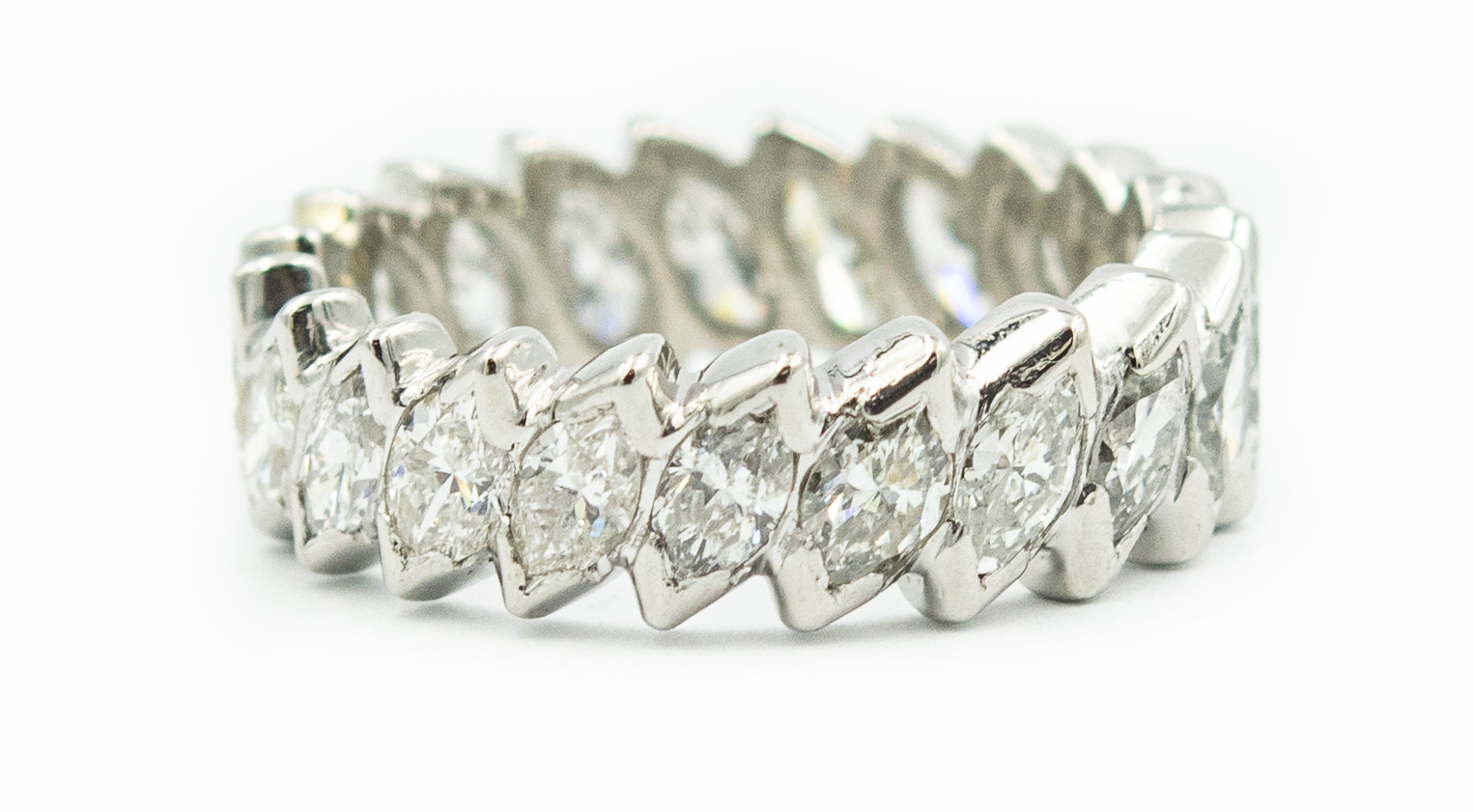 Estate Platinum and Marquise Diamond Eternity Ring